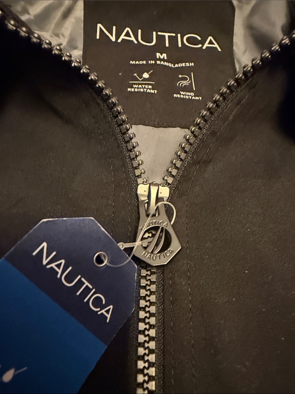Nautica Black Zip-Front Bomber Jacket
